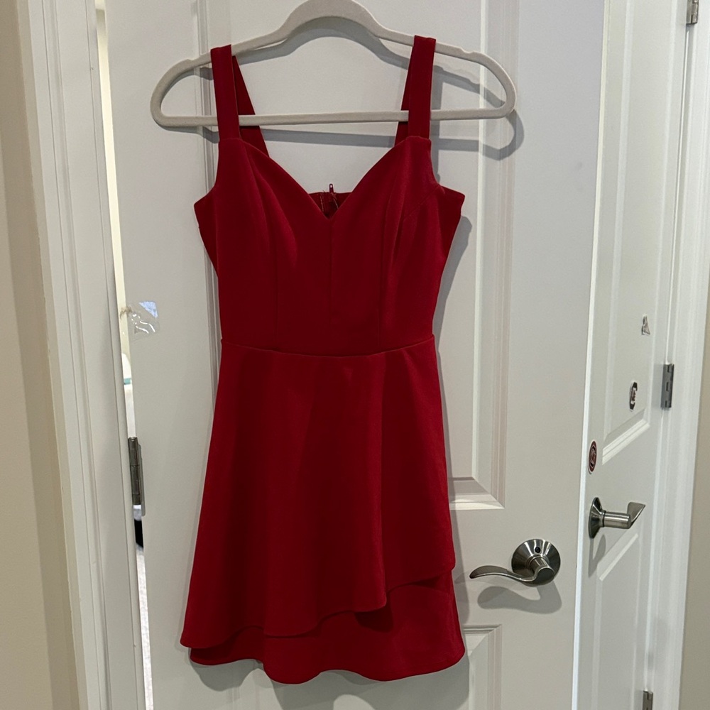 Honey and Rosie Vibrant Red Mini Dress
